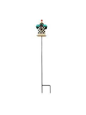 Mackenzie Childs Courtly Check Birdhouse Stake Outdoor Garden Decor Gift NEW